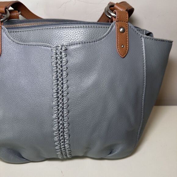 NWT The Sak Bolinas Leather Satchel in Dusty Blue $239 MSRP Everyday Tote - Picture 6 of 9